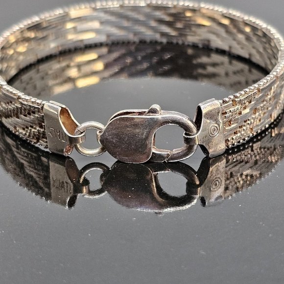 Bel Oro Richline 925 STERLING SILVER 7" Weaved BRACELET 22 Grams Woven Design - Picture 4 of 15
